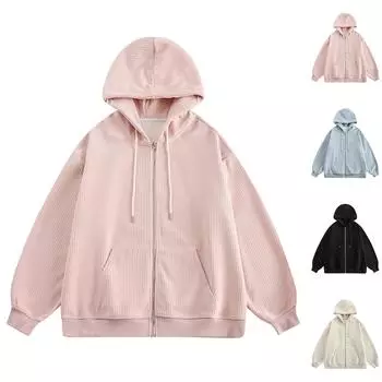 Мужская однотонная куртка с карманом на молнии с длинными рукавами, куртка с капюшоном, толстовка L бежевый