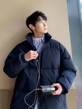 Мужская однотонная модная куртка с длинным рукавом на хлопковой подкладке, куртка, куртка, осенне-зимняя модная куртка с хлопковой подкладкой, осеннее и зимнее теплое пальто S