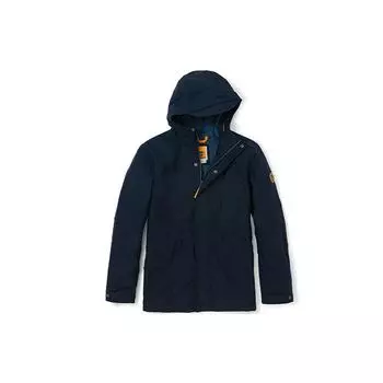 Мужская однотонная повседневная куртка с капюшоном и длинными рукавами Timberland темно-синего цвета A5QKZ-433 L