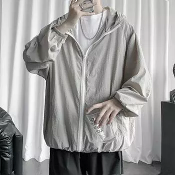 Мужская однотонная повседневная куртка с УФ-защитой от солнца и защитой от солнца, куртка для походов и рыбалки на открытом воздухе 3XL белый