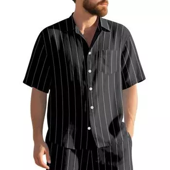 Мужская однотонная повседневная рубашка с длинными рукавами, капюшоном и кардиганом на шнурке XXXL чёрный