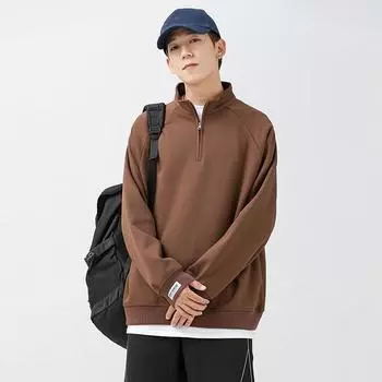 Мужская однотонная повседневная толстовка с воротником-стойкой, весна-осень, свободная спортивная красивая куртка 4XL белый