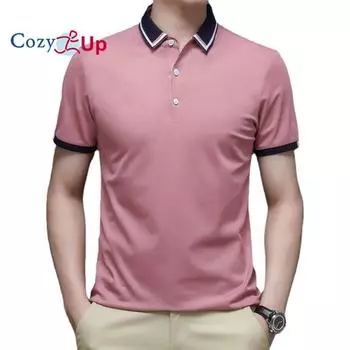 Мужская однотонная рубашка-поло Cosy Up с коротким рукавом и воротником