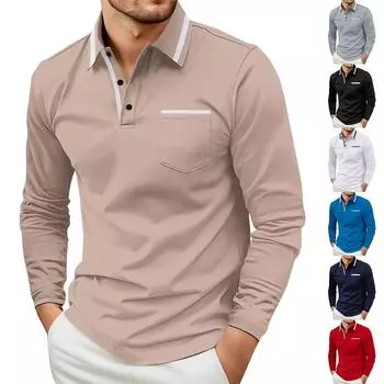 Мужская однотонная рубашка с длинным рукавом и пуговицами на лацканах, мужская повседневная модная рубашка XXXL