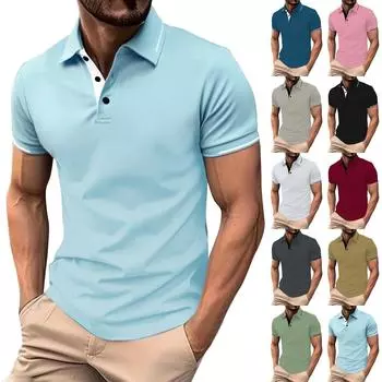 Мужская однотонная рубашка с коротким рукавом и полосками на пуговицах, мужская повседневная модная рубашка XXL