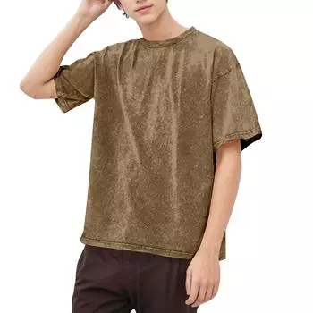 Мужская однотонная рубашка с рисунком снежинок, повседневная, большого размера, с короткими рукавами S хаки