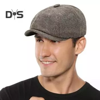 Мужская однотонная шляпа с язычком «Утиный язычок» берет ветрозащитная короткая плиссированная шляпа с узором «елочка» британская шляпа художника головной убор для путешествий и рыбалки хаки