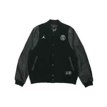 Мужская однотонная спортивная куртка с длинным рукавом Jordan Paris Saint-Germain, черная BQ8364-010