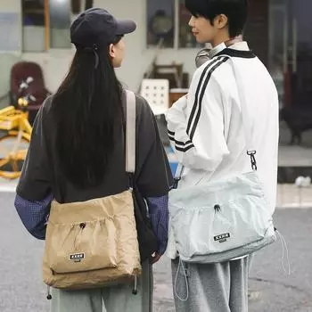 Мужская однотонная сумка-мессенджер, женская сумка через плечо большой вместимости, студенческая сумка через плечо чёрный