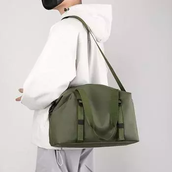 Мужская однотонная сумка на плечо, летняя сумка для багажа, женская портативная дорожная сумка чёрный