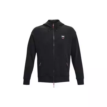 Мужская однотонная толстовка на молнии с длинным рукавом Under Armour FW22, черная 1373801-001 S