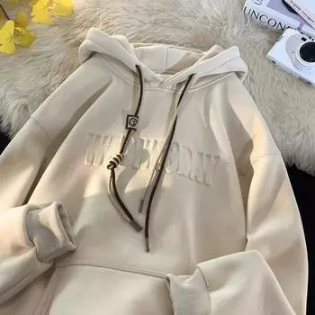 Мужская однотонная толстовка с длинными рукавами и капюшоном, зимняя толстая мужская однотонная толстовка с капюшоном M