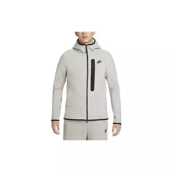 Мужская однотонная толстовка с капюшоном на молнии с принтом логотипа Nike и длинными рукавами, серо-галечный DQ4802-016 S