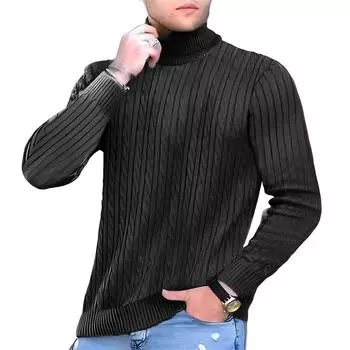 Мужская однотонная водолазка, модный перекрученный пуловер с низом, вязаный свитер большого размера XXXL белый