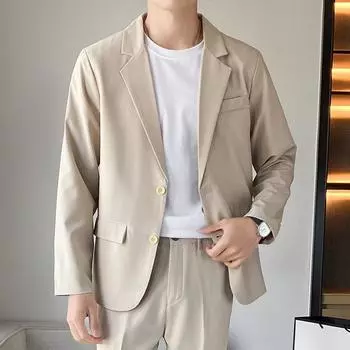 Мужская офисная повседневная куртка повседневная куртка больших размеров для костюма Slim Jacket 3XL чёрный