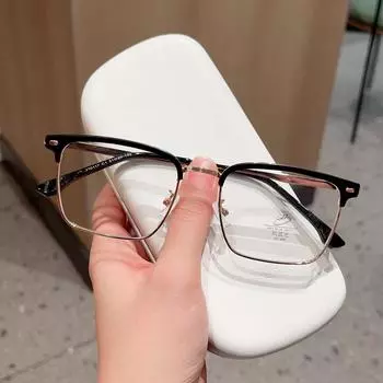 Мужская оправа для очков в стиле ретро для бизнеса и отдыха с большими бровями может быть оснащена синими очками для близорукости.