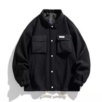 Мужская осенне-весенняя куртка с лацканами, топы, тонкое пальто, повседневная куртка-бомбер в стиле Харадзюку, мужская ветровка, пальто M абрикосовый