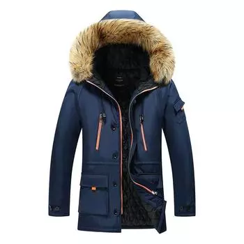 Мужская осенне-зимняя длинная стеганая куртка Мужская повседневная стеганая куртка Куртка с несколькими карманами Мужская стеганая куртка M чёрный