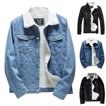 Мужская осенне-зимняя карманная пуговица, джинсовая модная свободная куртка, верхнее пальто