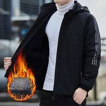 Мужская осенне-зимняя корейская версия модной куртки Красивая бархатная утолщенная куртка M