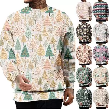 Мужская осенне-зимняя круглая горловина с длинным рукавом, поддельная двухкомпонентная большая свободная утолщенная верхняя часть, пуловер, свитшот XXXL верблюд