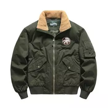 Мужская осенне-зимняя куртка больших размеров с утолщенной подкладкой, теплая куртка, однотонный свободный летный костюм с лацканами, верхняя одежда 5XL