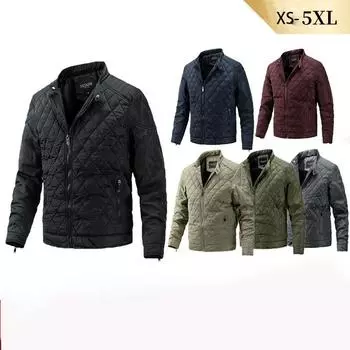 Мужская осенне-зимняя куртка большого размера с воротником-стойкой, на молнии, теплая, длинная, однотонная верхняя одежда 5XL