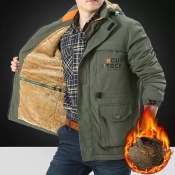 Мужская осенне-зимняя куртка для активного отдыха, быстросохнущая куртка с несколькими карманами, зимняя флисовая куртка с толстым слоем M