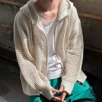 Мужская осенне-зимняя куртка с капюшоном и длинным рукавом на молнии, сплошной цвет, мягкий кардиган в стиле хип-хоп, мужское пальто 2XL чёрный