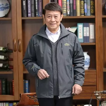 Мужская осенне-зимняя куртка среднего возраста, повседневная куртка, куртка с капюшоном M