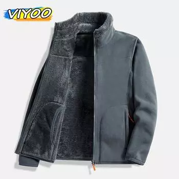 Мужская осенне-зимняя куртка, толстое бархатное пальто, парки для мужчин, уличная одежда для отдыха на природе, одежда для пар 2XL темно серый