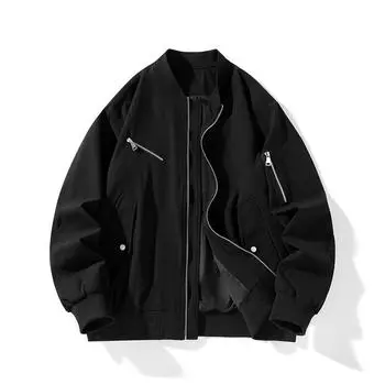 Мужская осенне-зимняя куртка, универсальная осенне-зимняя мужская бейсбольная куртка больших размеров 8XL чёрный
