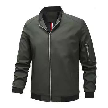 Мужская осенне-зимняя мода, однотонная, универсальная, трендовая, с воротником-стойкой, тонкая, большого размера, мужская одежда M