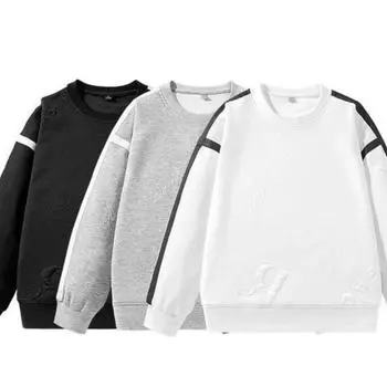 Мужская осенне-зимняя модная брендовая мужская свободная повседневная толстовка большого размера с длинными рукавами, модная осенняя новая толстовка с круглым вырезом и крупной строчкой M