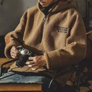 Мужская осенне-зимняя модная повседневная замшевая толстовка с капюшоном большого размера 6XL хаки