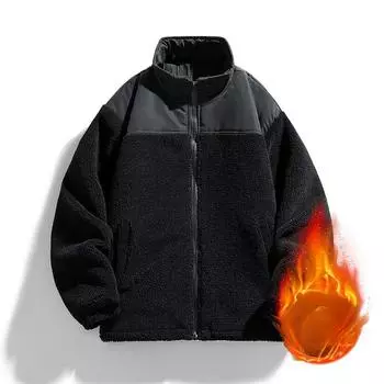 Мужская осенне-зимняя модная свободная теплая одежда с хлопковой подкладкой и флисом, а также утолщенные флисовые модные топы S