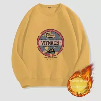 Мужская осенне-зимняя модная толстовка из плотного бархата с принтом - простая, модная, свободного кроя 5XL