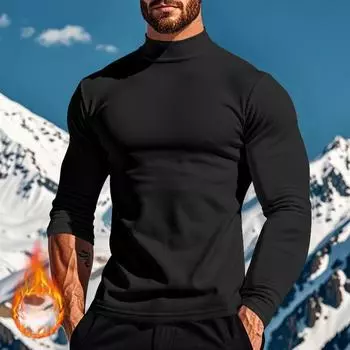 Мужская осенне-зимняя немецкая бархатная однотонная футболка с длинными рукавами, трикотажная рубашка с низом, облегающий полуводолазка для мужчин XS белый