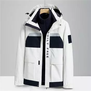 Мужская осенне-зимняя новая куртка три в одном, двухкомпонентная куртка, съемная, ветрозащитная и водонепроницаемая куртка для активного отдыха M