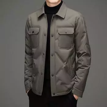 Мужская осенне-зимняя новая мужская куртка с короткими лацканами, утепленная и морозостойкая куртка для мужчин M