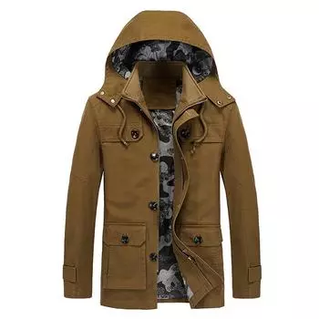 Мужская осенне-зимняя новая повседневная тонкая куртка большого размера, стираная куртка-ветровка средней длины для мужчин M