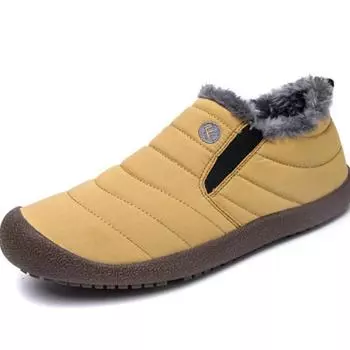 Мужская осенне-зимняя обувь, мягкая мужская хлопковая обувь, теплая флисовая нескользящая обувь 35 хаки