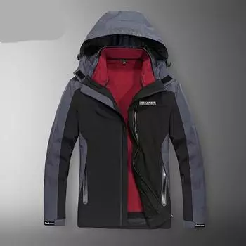 Мужская осенне-зимняя повседневная флисовая теплая хлопковая одежда с капюшоном для альпинизма M красный