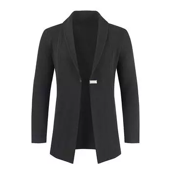 Мужская осенне-зимняя повседневная куртка средней длины с воротником-стойкой, ветровка на пуговицах, пальто, свитер, кардиган XL чёрный