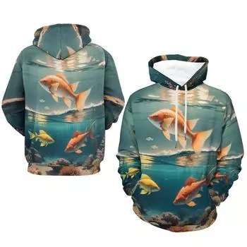 Мужская осенне-зимняя свободная повседневная толстовка с капюшоном в стиле масляной живописи, симуляция нерегулярных иллюстраций, модная простая печатная толстовка с капюшоном S