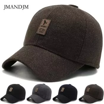 Мужская осенне-зимняя теплая бейсболка для пожилых людей с защитой ушей, зимняя простая и универсальная кепка для дедушки adjustable серый