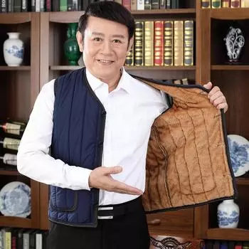 Мужская осенне-зимняя теплая джинсовая майка больших размеров с подкладкой, облегающий топ без рукавов 4XL