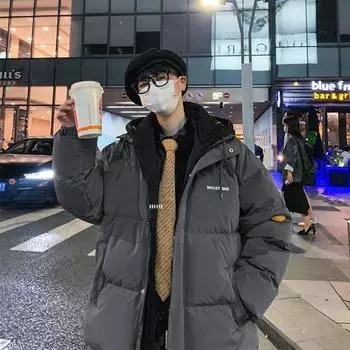 Мужская осенне-зимняя теплая куртка больших размеров средней длины с капюшоном, свободная, универсальная, утепленная верхняя одежда XS