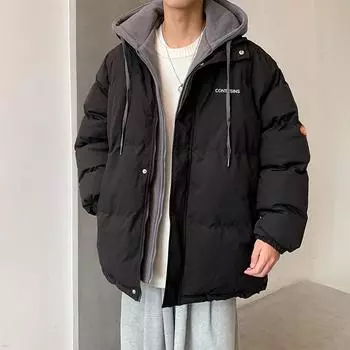 Мужская осенне-зимняя теплая куртка больших размеров средней длины с капюшоном, свободная, универсальная, утепленная верхняя одежда 4XL