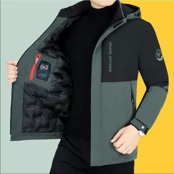 Мужская осенне-зимняя теплая куртка с капюшоном, повседневная ветрозащитная верхняя одежда, шапка, парки, мужская куртка, водонепроницаемые парки, длинная куртка XXXXL зелёный